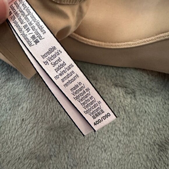 Victoria's Secret Incredible Padded No Wire Bra Women's 40D Tan Beige - Picture 4 of 4